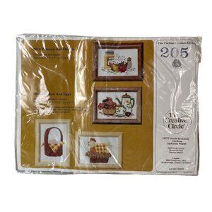 Vintage 1982 The Creative Circle Crewel Kit #205 Chicken & Eggs Pure Wool 5x7
